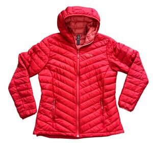 Mountain Hardwear Women's Micro Ratio Hooded 650 Down Jacket L Bright Red